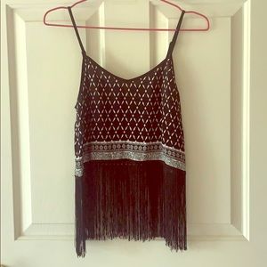 H&M Coachella fringe crop top